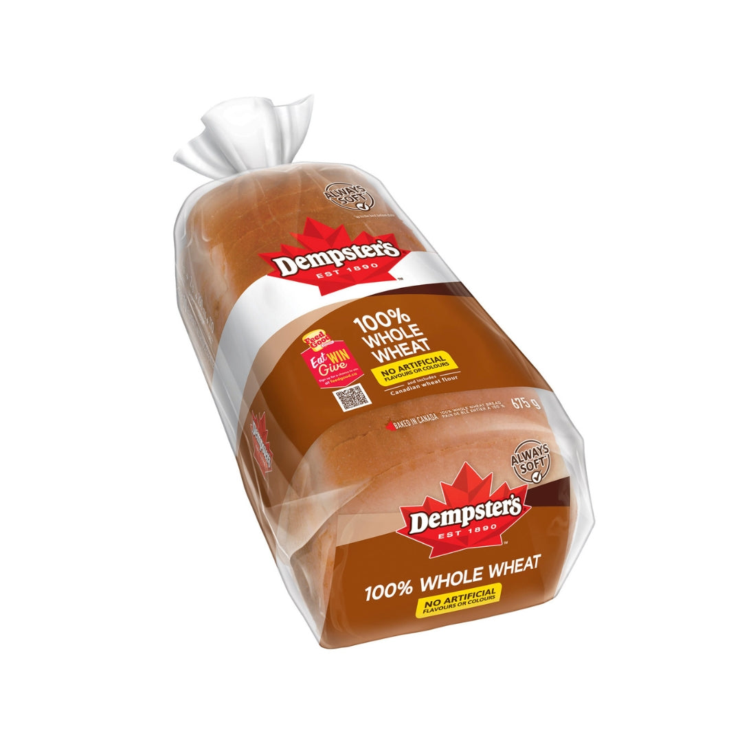 Dempster's 100% Whole Wheat Sliced Bread (1 Loaf x 17 Slices)
