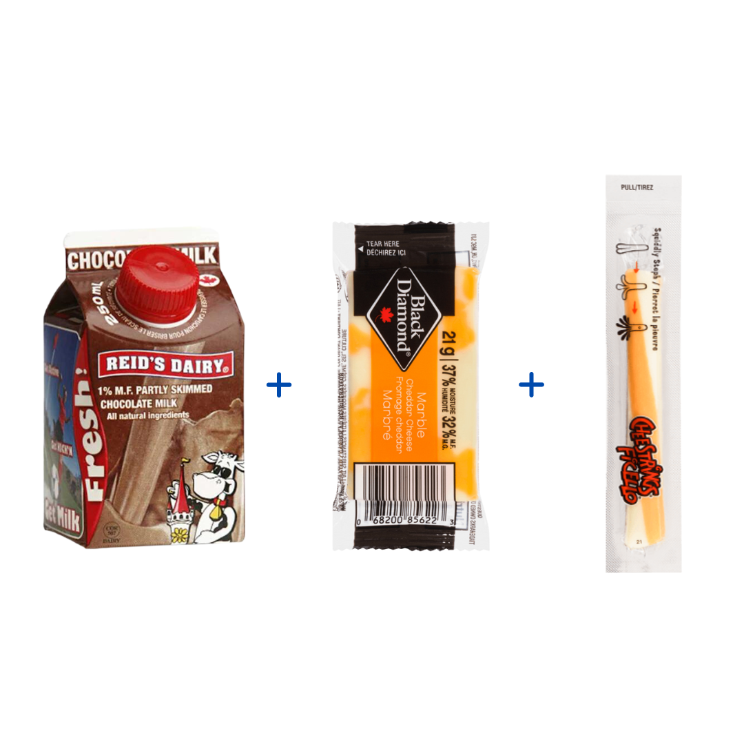 3D COMBO 5 (CM/CS) - Chocolate Milk (Twist Cap) + Cheese Portion + Cheese String