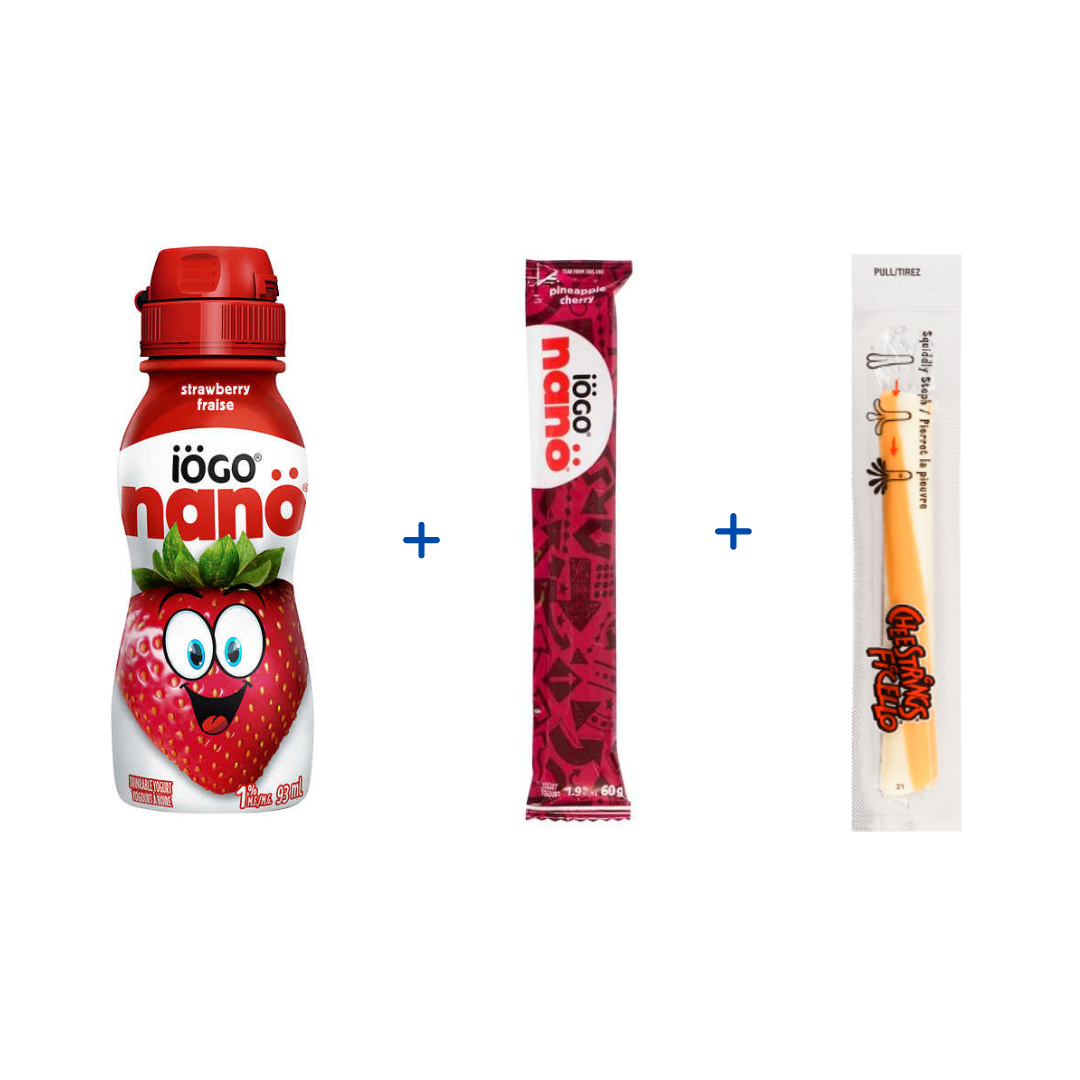 3D COMBO 3 - Iogo Yogurt Drink, Yogurt Tube, Marble Cheese String