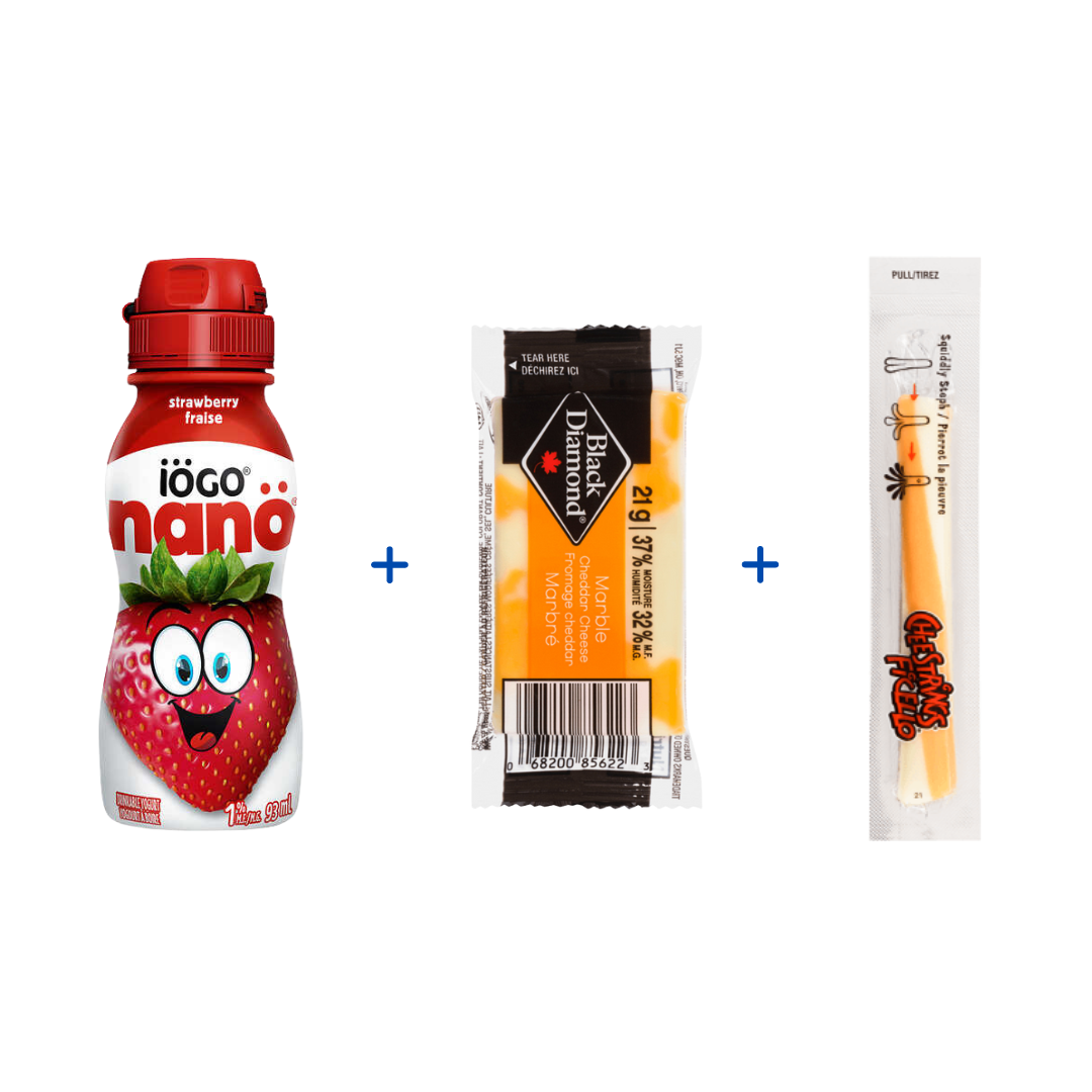 3D COMBO 4 (CS) - Iogo Yogurt Drink, Marble Cheese Portion, Cheese String