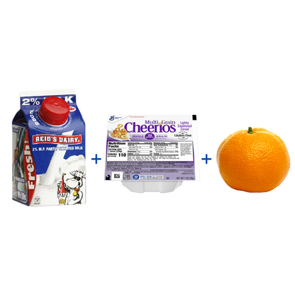 3D COMBO 4 (CHEERIOS COMBO) - White Milk (Twist Cap), Multigrain Cheerio Bowl, Clementine