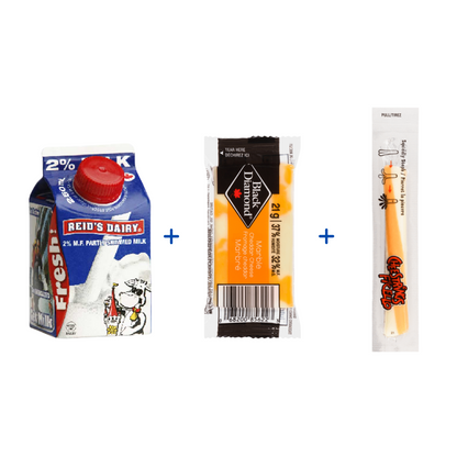 3D COMBO 5 (WM/CS) - White Milk (Twist Cap), Cheese Portion, Cheese String