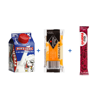 3D COMBO 2 (MILK COMBO) - White Milk (Twist Cap), Marble Cheese Portion, Yogurt Tube